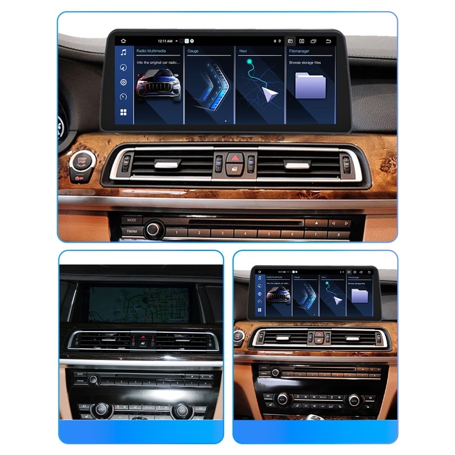 Navigatie dedicata cu Android BMW Seria 7 (F01) 2012 - 2015 cu navigatie NBT, 6GB RAM, Radio GPS Dual Zone, Display QLED 12.3