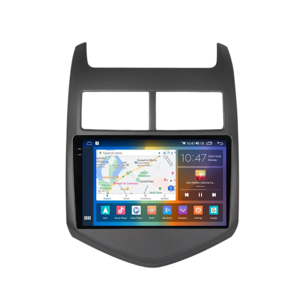 Navigatie dedicata cu Android Chevrolet Aveo 2011 - 2014, 4GB RAM, Radio GPS Dual Zone, Display 2K QLED 9.5