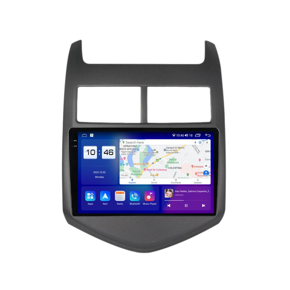 Navigatie dedicata cu Android Chevrolet Aveo 2011 - 2014, 8GB RAM, Radio GPS Dual Zone, Display 2K QLED 9.5