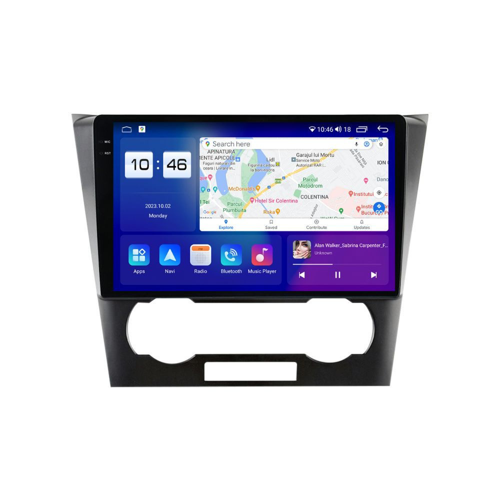 Navigatie dedicata cu Android Chevrolet Epica 2004 - 2012, 4GB RAM, Radio GPS Dual Zone, Display 2K QLED 9.5