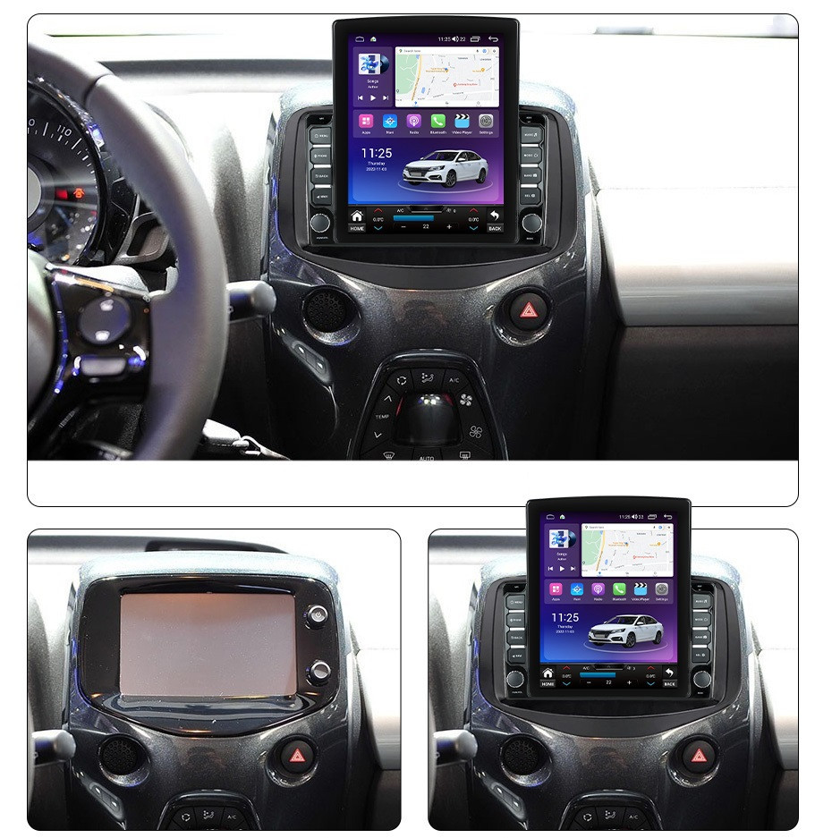 Navigatie dedicata cu Android Citroen C1 II 2014 - 2022, 4GB RAM, Radio GPS Dual Zone, Touchscreen IPS 9.7