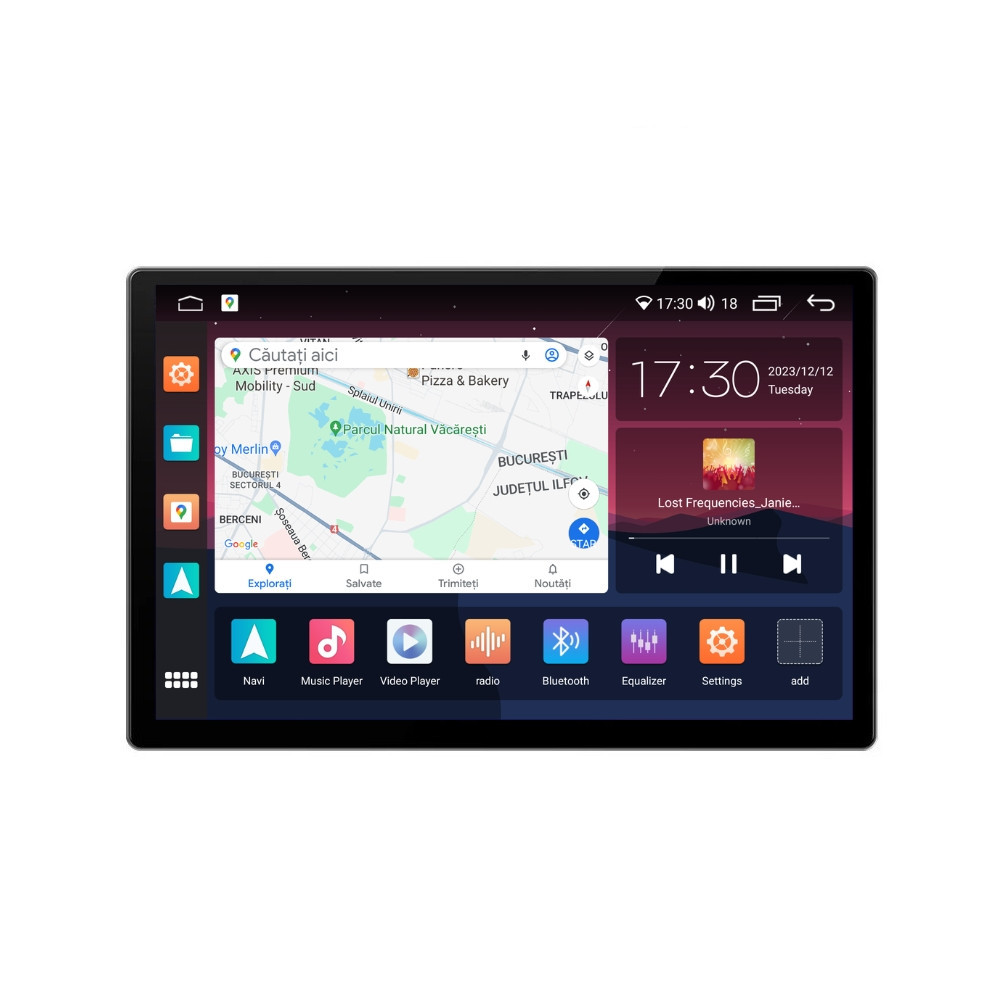 Navigatie dedicata cu Android Citroen C3 2009 - 2016, gri, 8GB RAM, Radio GPS Dual Zone, Display 2K QLED 13