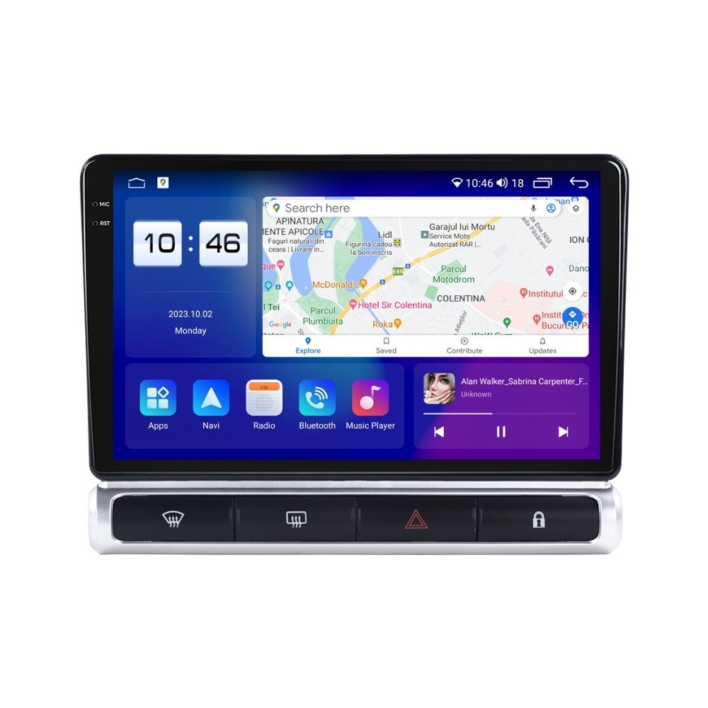 Navigatie dedicata cu Android Citroen C3 Aircross I 2017 - 2023, 4GB RAM, Radio GPS Dual Zone, Display 2K QLED 9.5