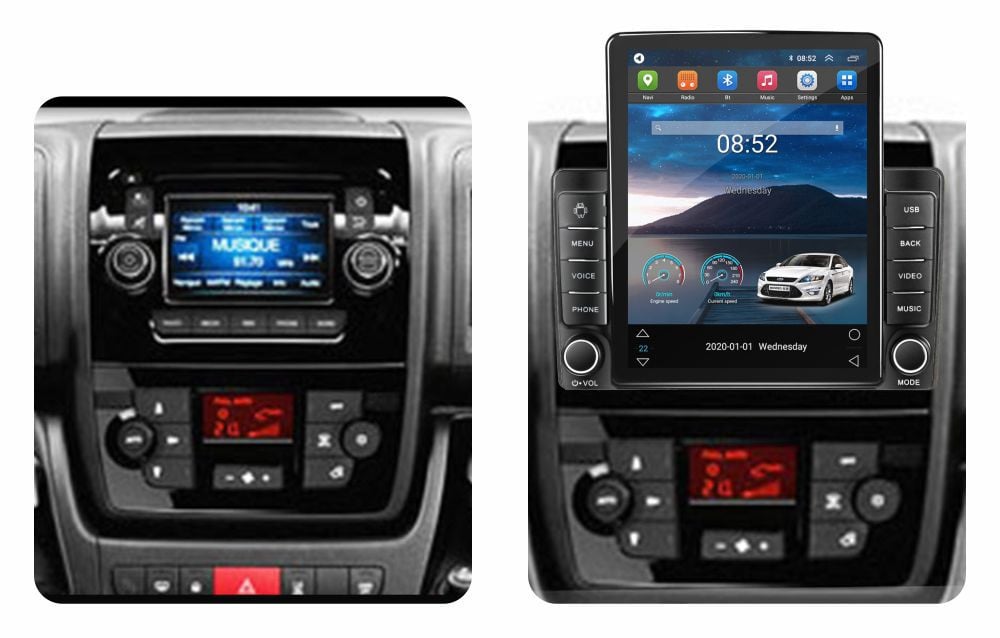 Navigatie dedicata cu Android Citroen Jumper dupa 2006, 1GB RAM, Radio GPS Dual Zone, Touchscreen IPS 9.7