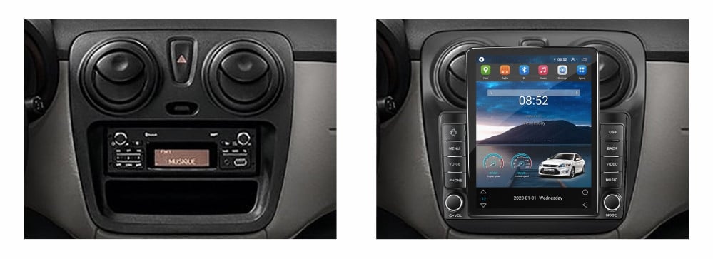 Navigatie dedicata cu Android Dacia Lodgy dupa 2012, 2GB RAM, Radio GPS Dual Zone, Touchscreen IPS 9.7