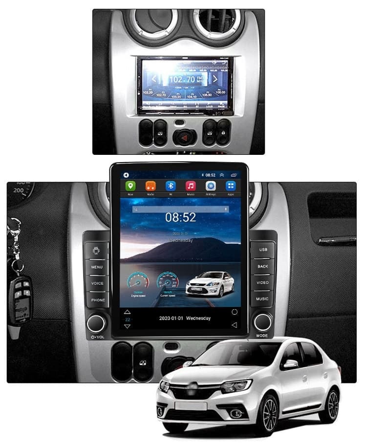 Navigatie dedicata cu Android Dacia Sandero I 2008 - 2013, 1GB RAM, Radio GPS Dual Zone, Touchscreen IPS 9.7