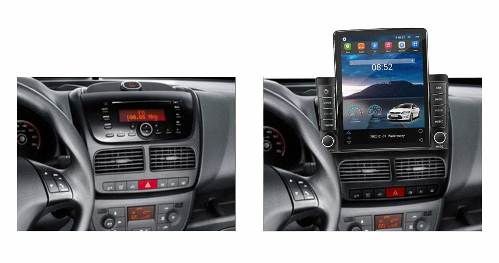 Navigatie dedicata cu Android Fiat Doblo 2010 - 2015, 1GB RAM, Radio GPS Dual Zone, Touchscreen IPS 9.7