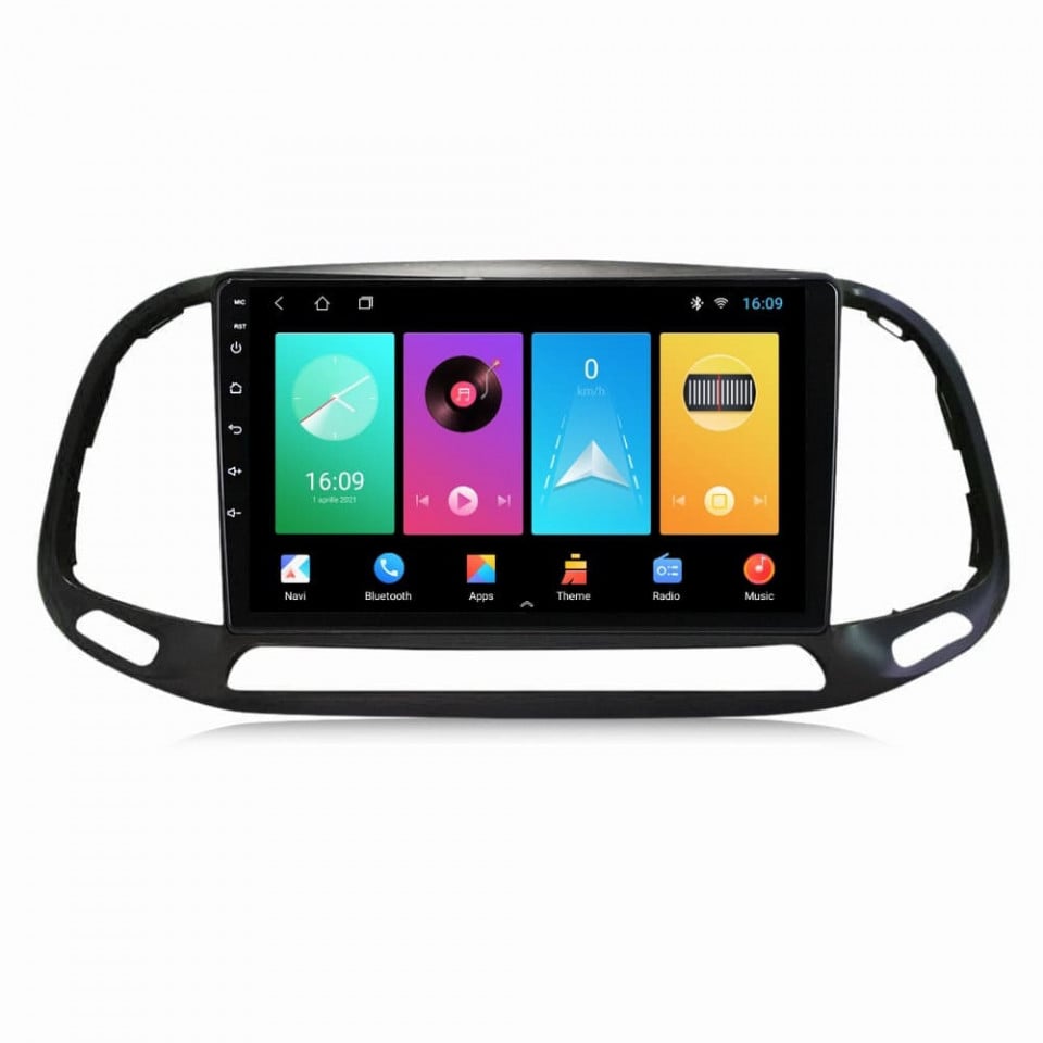 Navigatie dedicata cu Android Fiat Doblo dupa 2015, 1GB RAM, Radio GPS Dual Zone, Display HD IPS 9