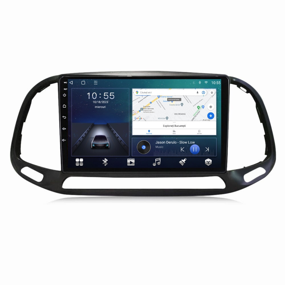 Navigatie dedicata cu Android Fiat Doblo dupa 2015, 2GB RAM, Radio GPS Dual Zone, Display HD QLED 9