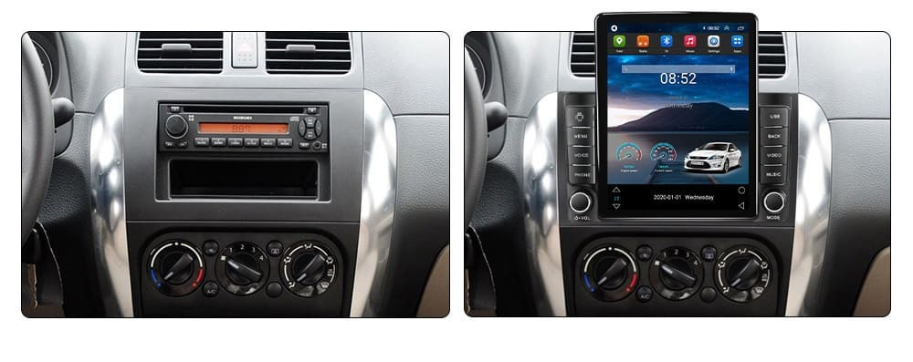 Navigatie dedicata cu Android Fiat Sedici 2006 - 2015, 1GB RAM, Radio GPS Dual Zone, Touchscreen IPS 9.7