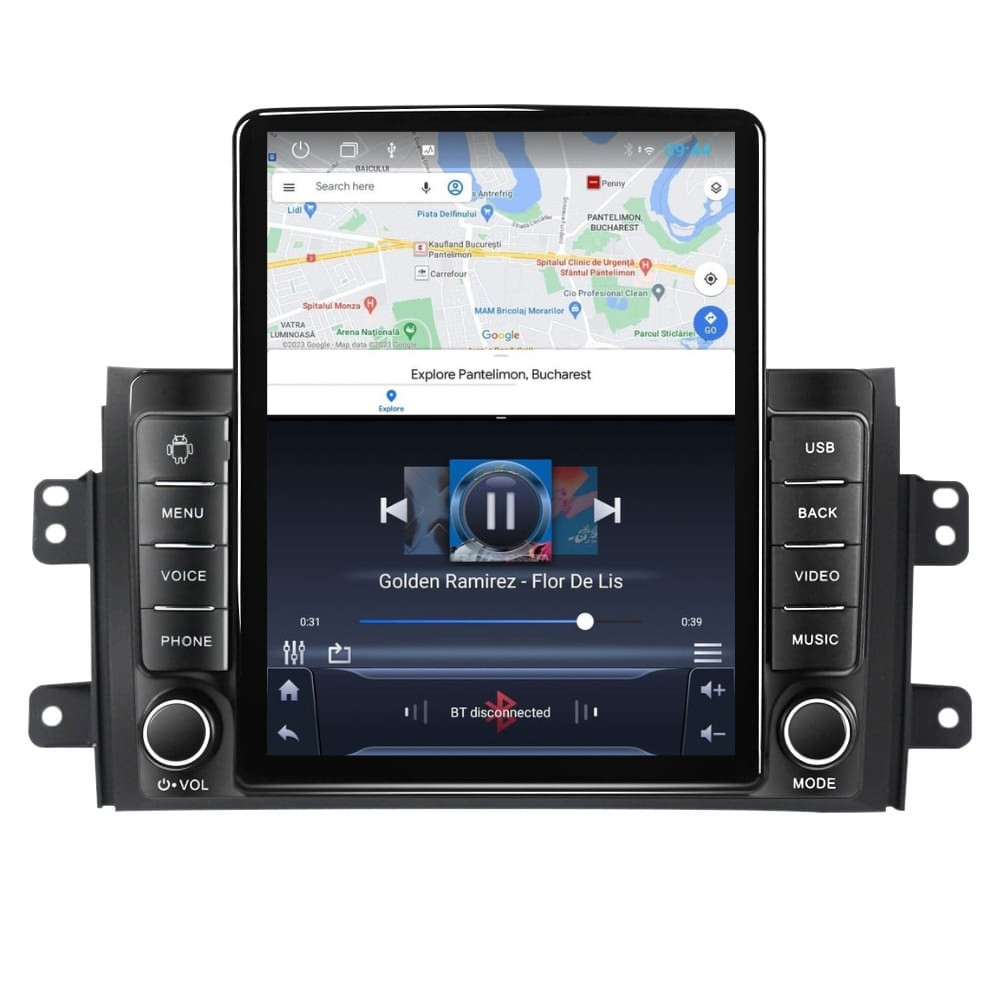 Navigatie dedicata cu Android Fiat Sedici 2006 - 2015, 2GB RAM, Radio GPS Dual Zone, Touchscreen IPS 9.7