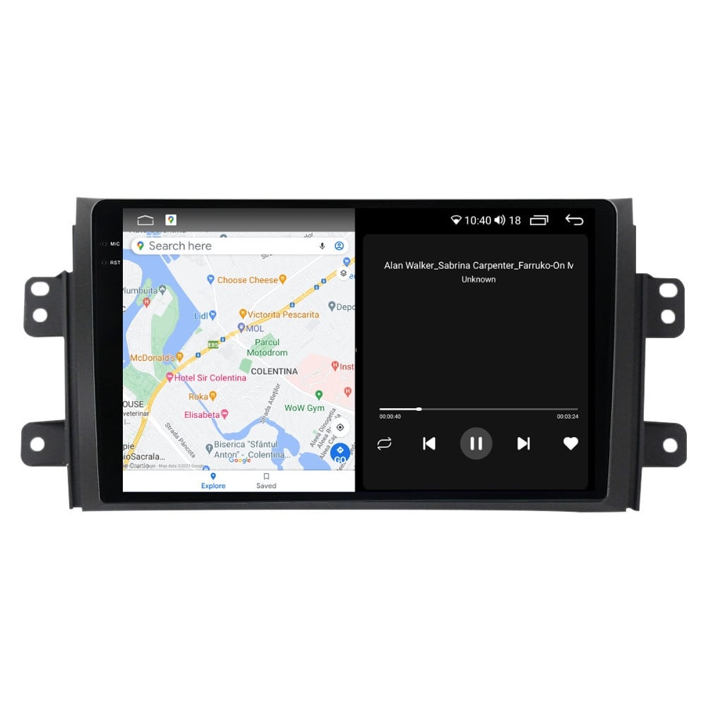 Navigatie dedicata cu Android Fiat Sedici 2006 - 2015, 8GB RAM, Radio GPS Dual Zone, Display 2K QLED 9.5