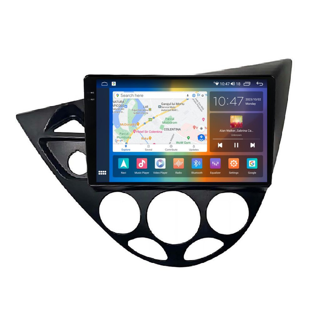 Navigatie dedicata cu Android Ford Focus I 1998 - 2005, 8GB RAM, Radio GPS Dual Zone, Display 2K QLED 9.5