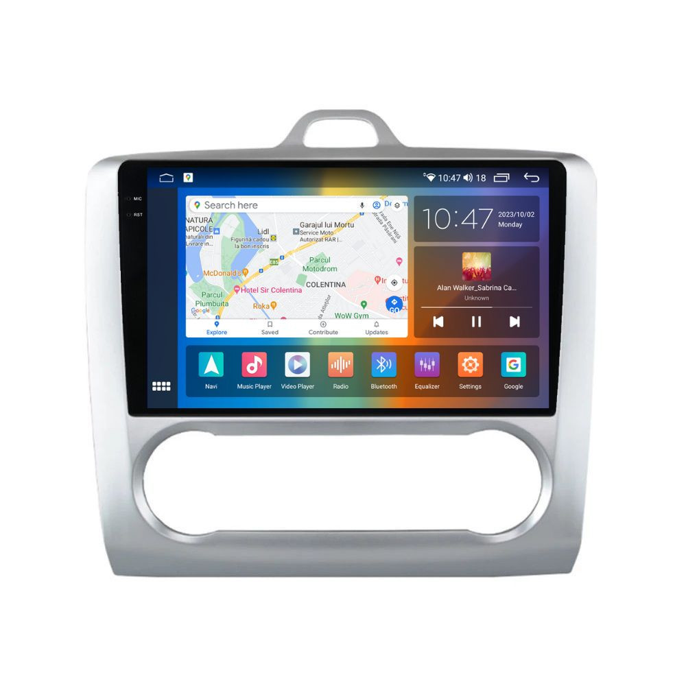 Navigatie dedicata cu Android Ford Focus II 2004 - 2011, clima automata, 8GB RAM, Radio GPS Dual Zone, Display 2K QLED 9.5