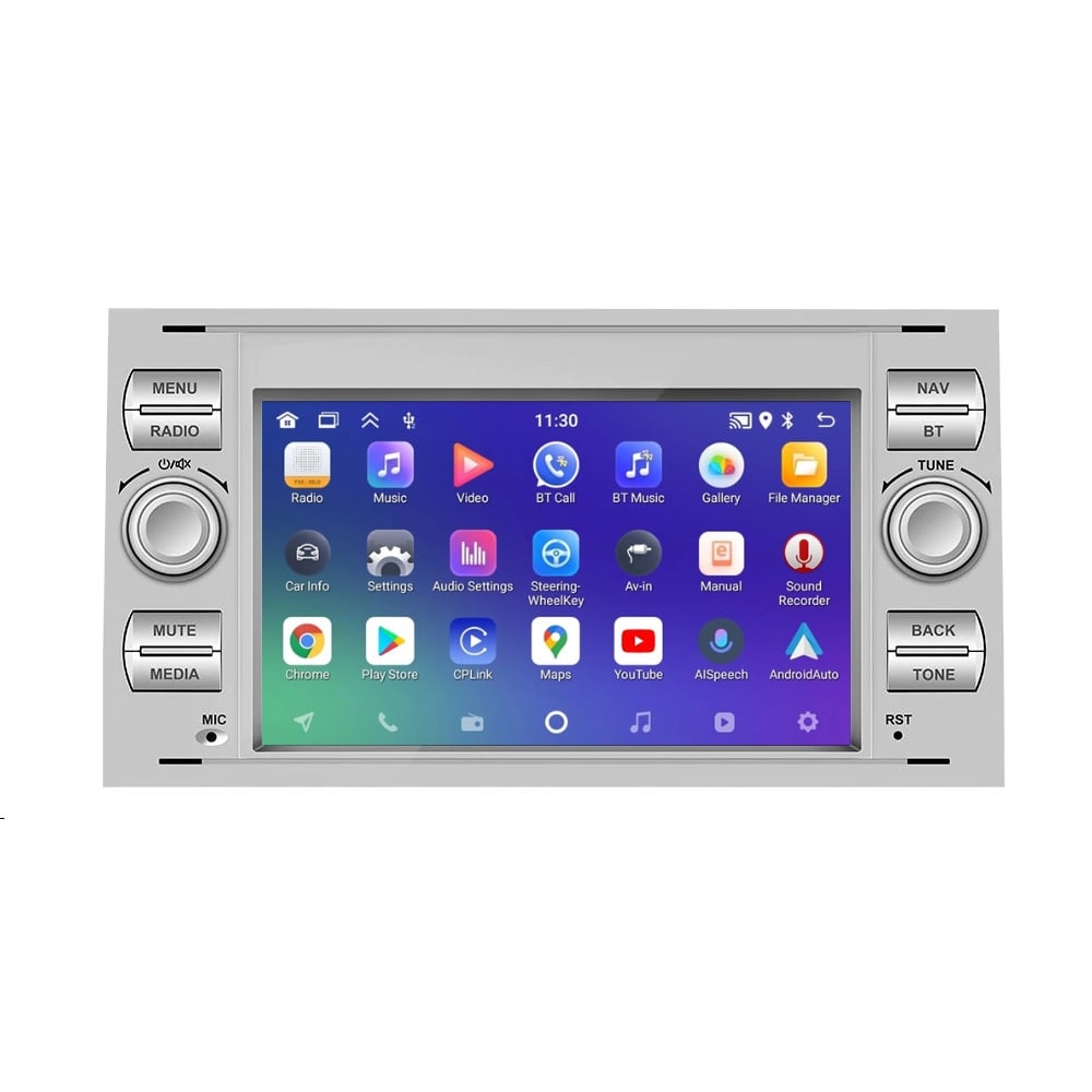 Navigatie dedicata cu Android Ford Galaxy 2006 - 2008 , gri, 2GB RAM, Radio GPS Dual Zone, Display HD 7