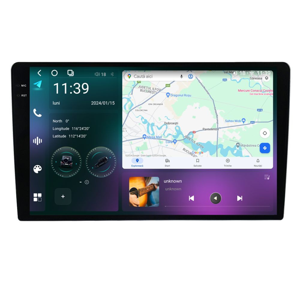 Navigatie dedicata cu Android Ford Kuga I 2008 - 2012, 12GB RAM, Radio GPS Dual Zone, Display 2K QLED 9.5