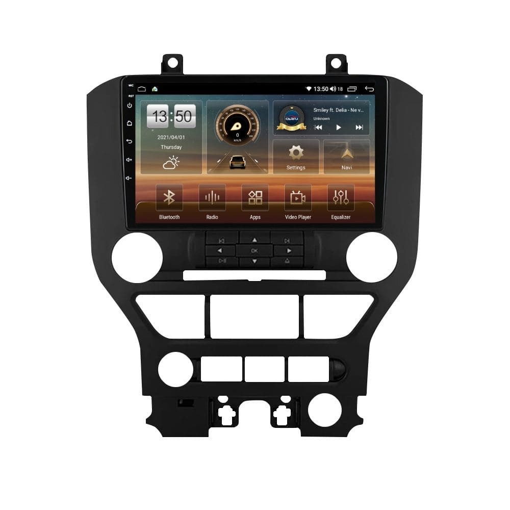 Navigatie dedicata cu Android Ford Mustang 2014 - 2021 fara navigatie originala, 2GB RAM, Radio GPS Dual Zone, Display HD QLED 9