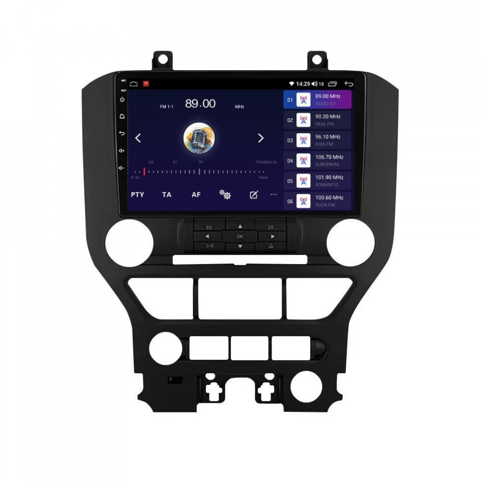 Navigatie dedicata cu Android Ford Mustang 2014 - 2021 fara navigatie originala, 6GB RAM, Radio GPS Dual Zone, Display HD QLED 9