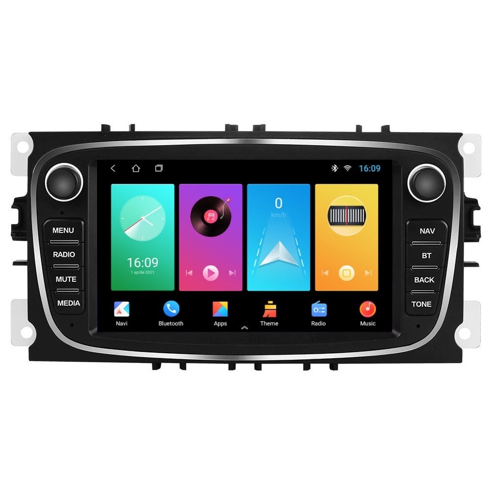 Navigatie dedicata cu Android Ford S-Max 2007 - 2014, negru, 2GB RAM, Radio GPS Dual Zone, Display HD 7