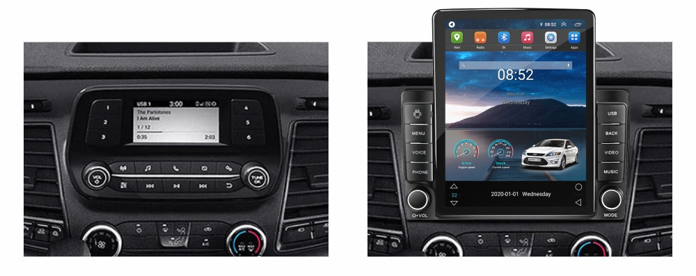 Navigatie dedicata cu Android Ford Transit dupa 2020, 2GB RAM, Radio GPS Dual Zone, Touchscreen IPS 9.7