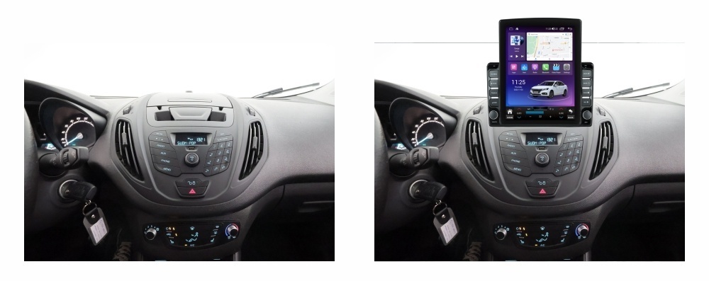 Navigatie dedicata cu Android Ford Transit / Tourneo Courier 2014 - 2023 fara ecran din fabrica, 4GB RAM, Radio GPS Dual Zone, Touchscreen IPS 9.7