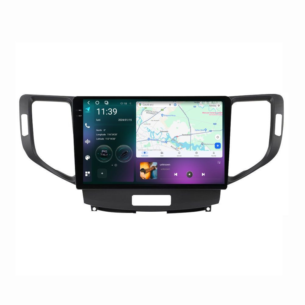 Navigatie dedicata cu Android Honda Accord VIII 2008 - 2012, 12GB RAM, Radio GPS Dual Zone, Display 2K QLED 9.5