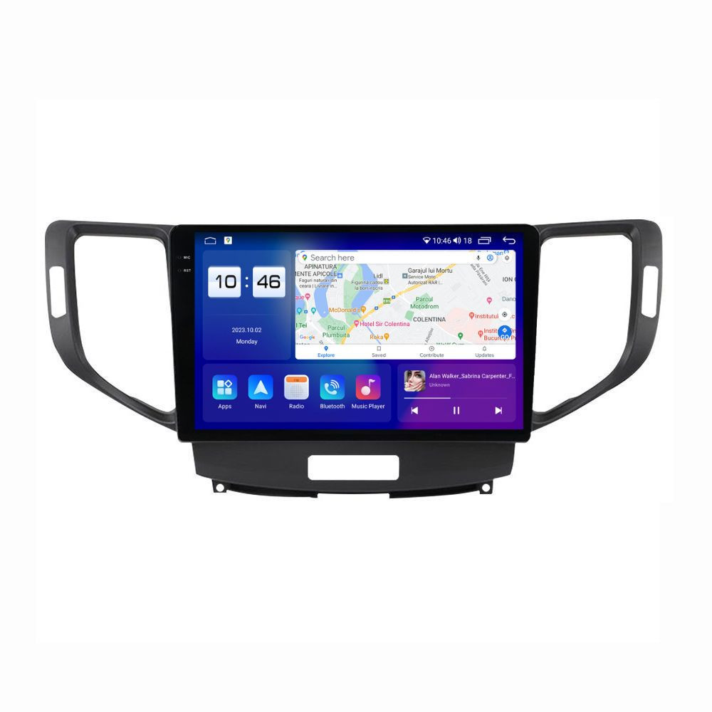 Navigatie dedicata cu Android Honda Accord VIII 2008 - 2012, 4GB RAM, Radio GPS Dual Zone, Display 2K QLED 9.5