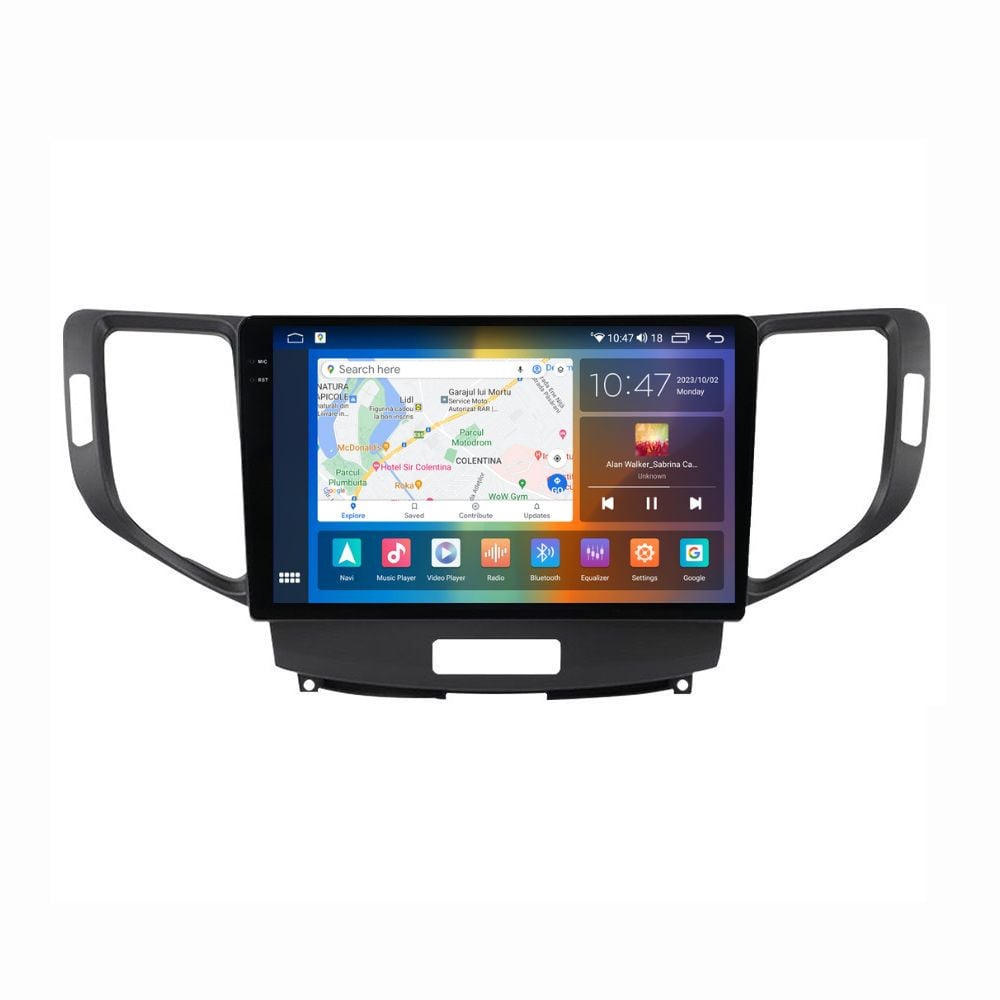 Navigatie dedicata cu Android Honda Accord VIII 2008 - 2012, 8GB RAM, Radio GPS Dual Zone, Display 2K QLED 9.5