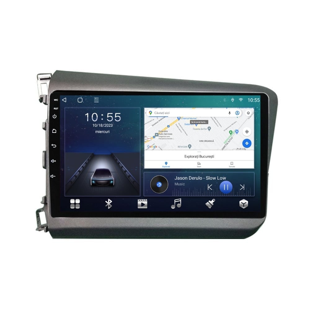 Navigatie dedicata cu Android Honda Civic IX Sedan 2011 - 2015, 3GB RAM, Radio GPS Dual Zone, Display HD QLED 9