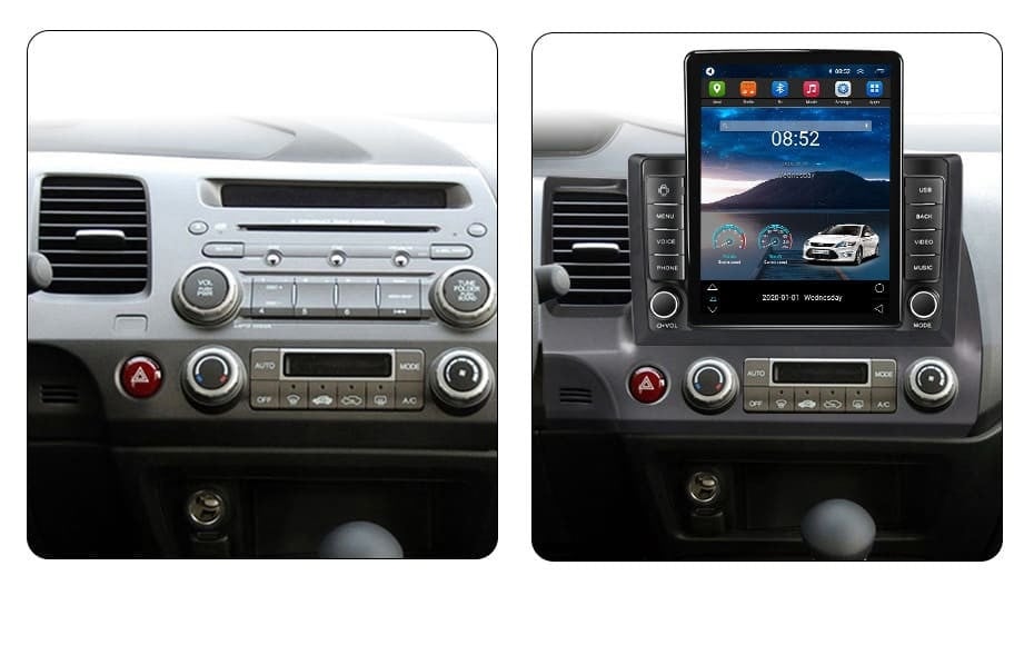 Navigatie dedicata cu Android Honda Civic VIII Sedan 2006 - 2011, 2GB RAM, Radio GPS Dual Zone, Touchscreen IPS 9.7