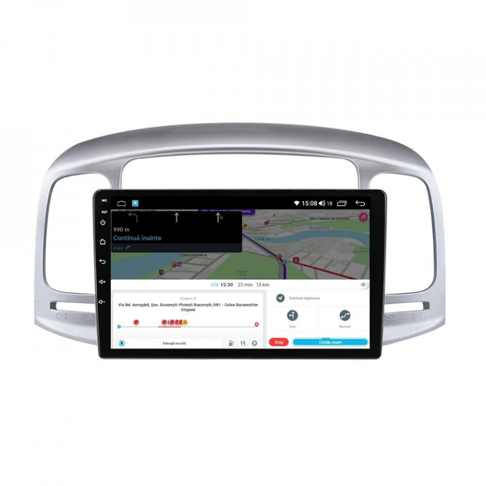 Navigatie dedicata cu Android Hyundai Accent III 2005 - 2010, 6GB RAM, Radio GPS Dual Zone, Display HD QLED 9" Touchscreen, Internet Wi-Fi si slot SIM 4G, Bluetooth, MirrorLink, USB - Imagine 8