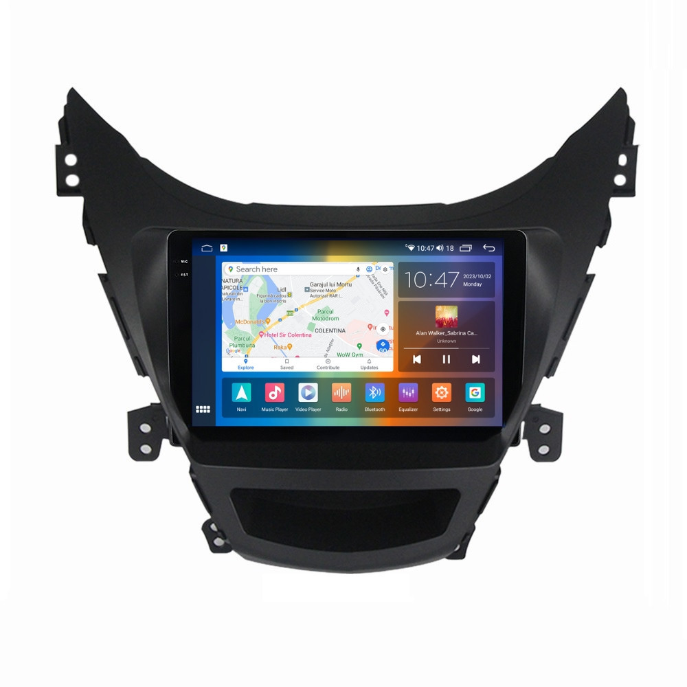 Navigatie dedicata cu Android Hyundai Elantra V 2010 - 2014, 4GB RAM, Radio GPS Dual Zone, Display 2K QLED 9.5