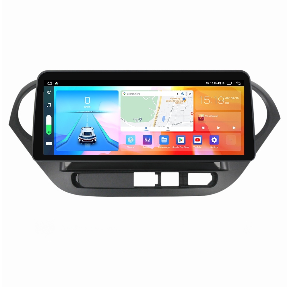 Navigatie dedicata cu Android Hyundai i10 2013 - 2019, 4GB RAM, Radio GPS Dual Zone, Display QLED 12.3