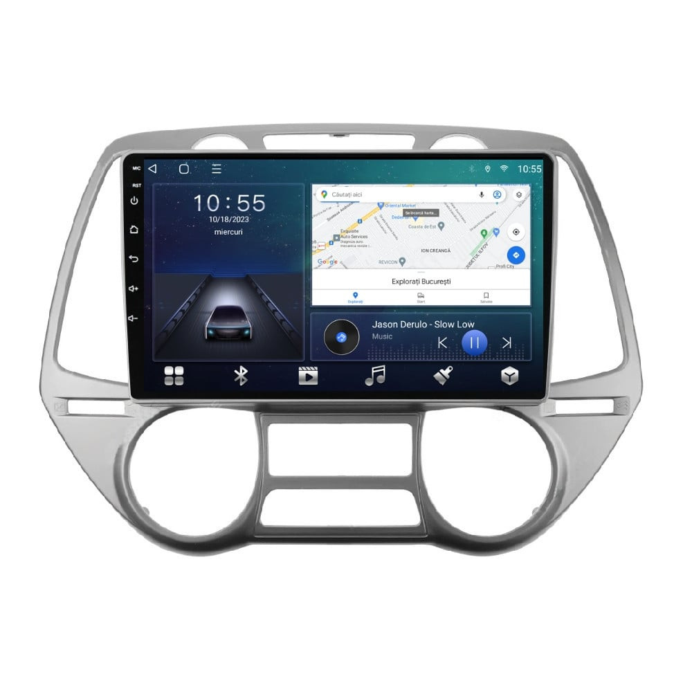 Navigatie dedicata cu Android Hyundai i20 2008 - 2012, clima automata, 3GB RAM, Radio GPS Dual Zone, Display HD QLED 9