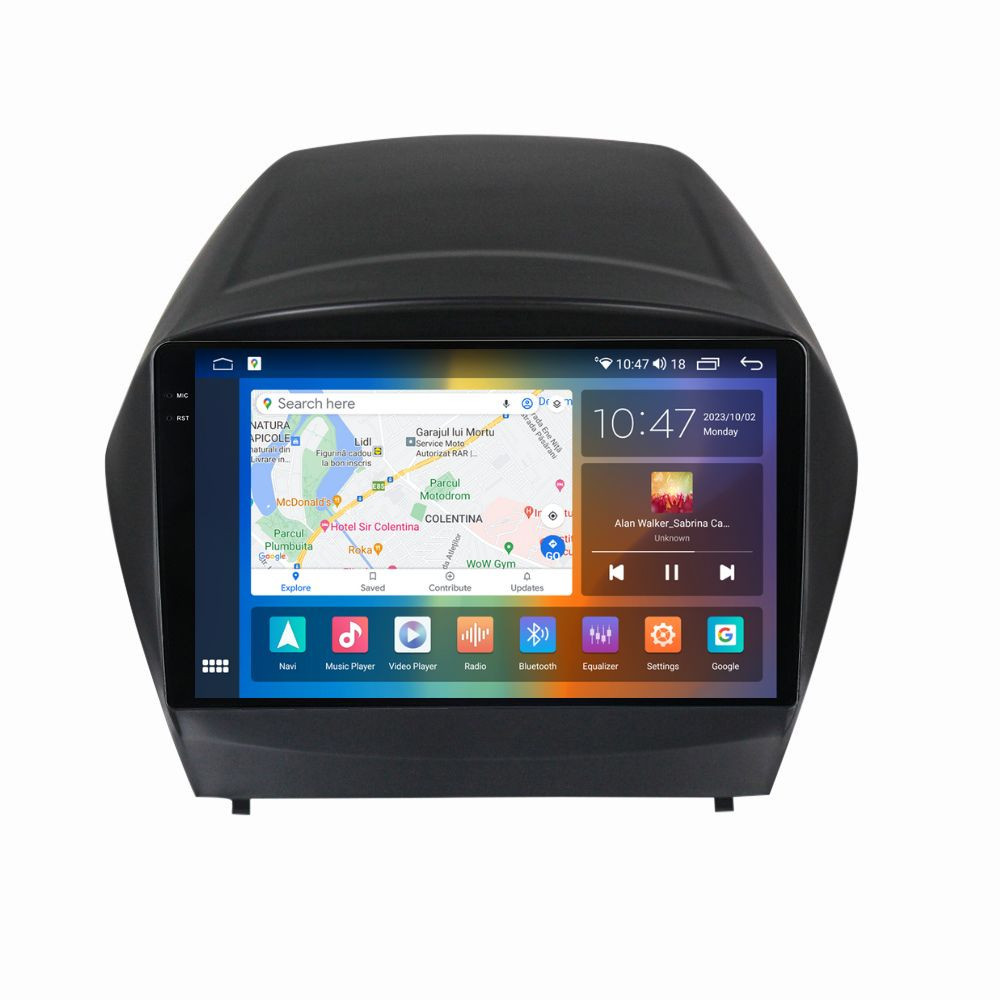 Navigatie dedicata cu Android Hyundai ix35 2009 - 2015, 4GB RAM, Radio GPS Dual Zone, Display 2K QLED 9.5