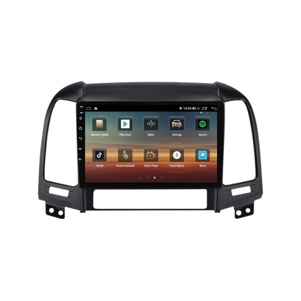 Navigatie dedicata cu Android Hyundai Santa Fe II 2006 - 2012, 4GB RAM, Radio GPS Dual Zone, Display HD QLED 9