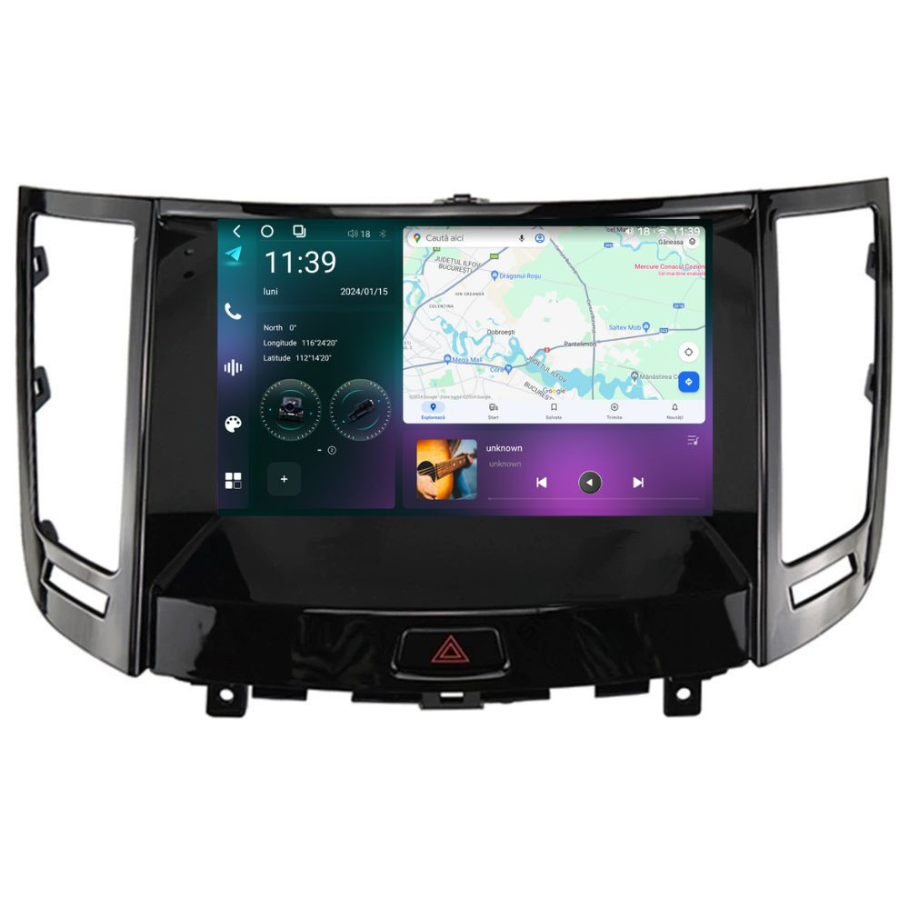 Navigatie dedicata cu Android Infiniti FX35 2008 - 2012, 12GB RAM, Radio GPS Dual Zone, Display 2K QLED 9.5