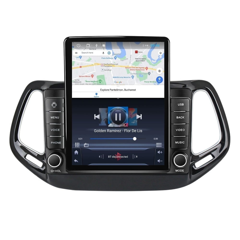 Navigatie dedicata cu Android Jeep Compass II 2016 - 2021, 1GB RAM, Radio GPS Dual Zone, Touchscreen IPS 9.7