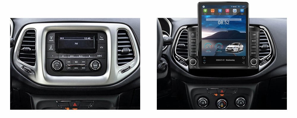 Navigatie dedicata cu Android Jeep Compass II 2016 - 2021, 2GB RAM, Radio GPS Dual Zone, Touchscreen IPS 9.7