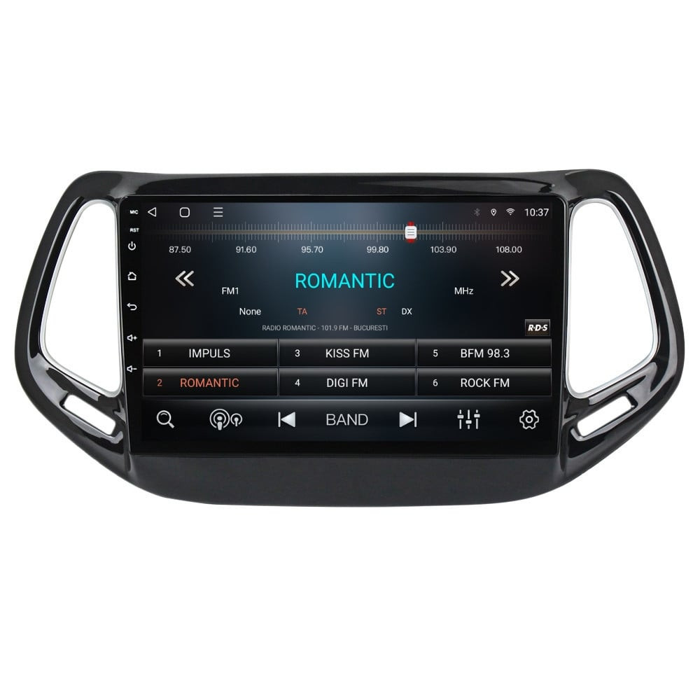 Navigatie dedicata cu Android Jeep Compass II 2016 - 2021, 3GB RAM, Radio GPS Dual Zone, Display HD QLED 10