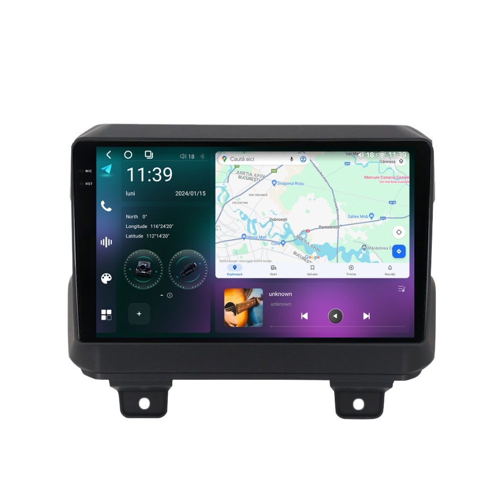 Navigatie dedicata cu Android Jeep Gladiator dupa 2019, 12GB RAM, Radio GPS Dual Zone, Display 2K QLED 9.5