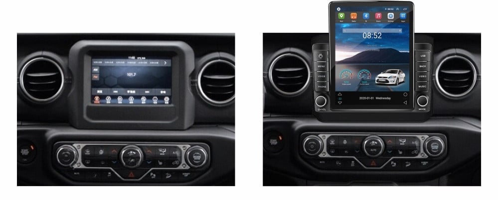 Navigatie dedicata cu Android Jeep Gladiator dupa 2019, 1GB RAM, Radio GPS Dual Zone, Touchscreen IPS 9.7