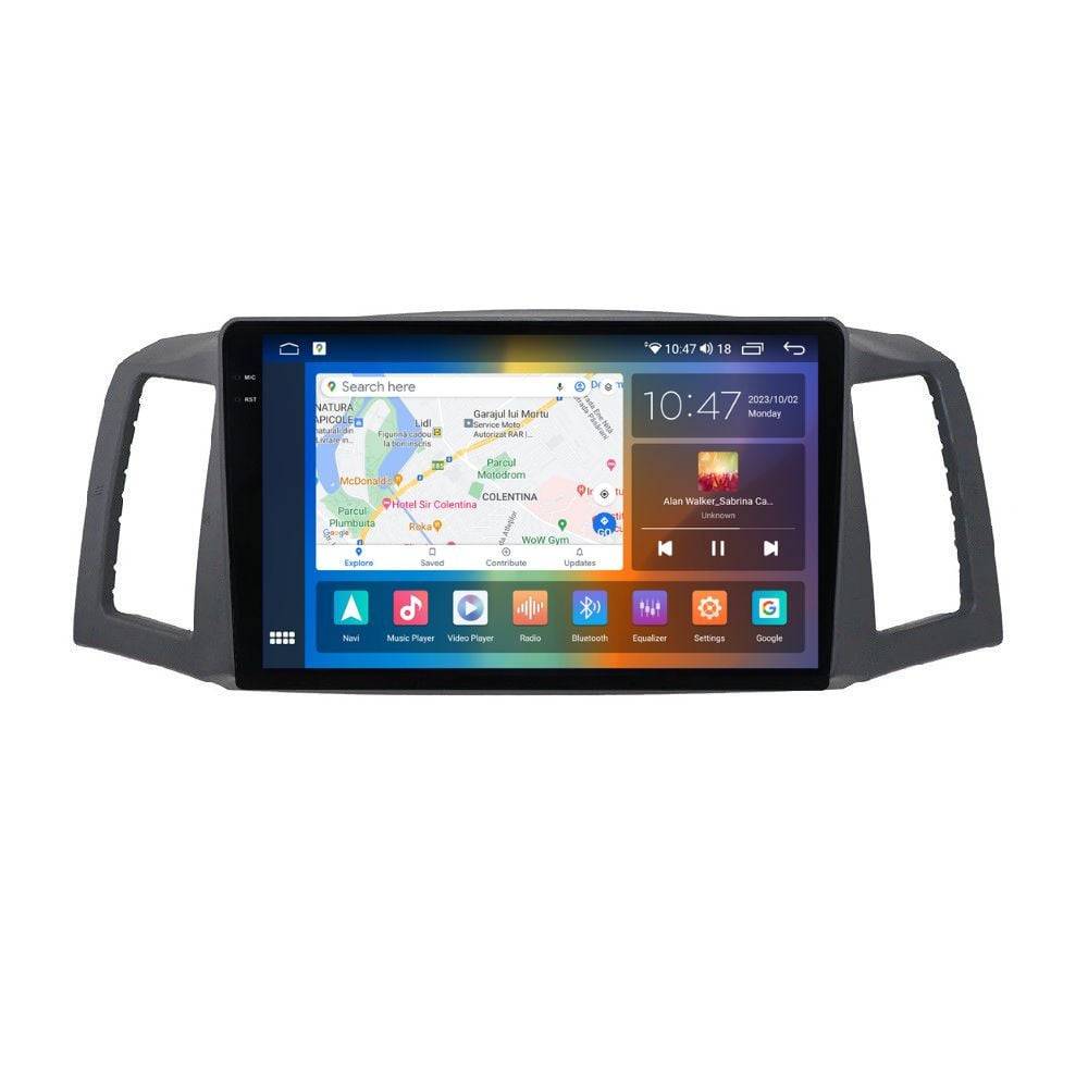 Navigatie dedicata cu Android Jeep Grand Cherokee III 2004 - 2007 fara navigatie originala, 4GB RAM, Radio GPS Dual Zone, Display 2K QLED 10.36