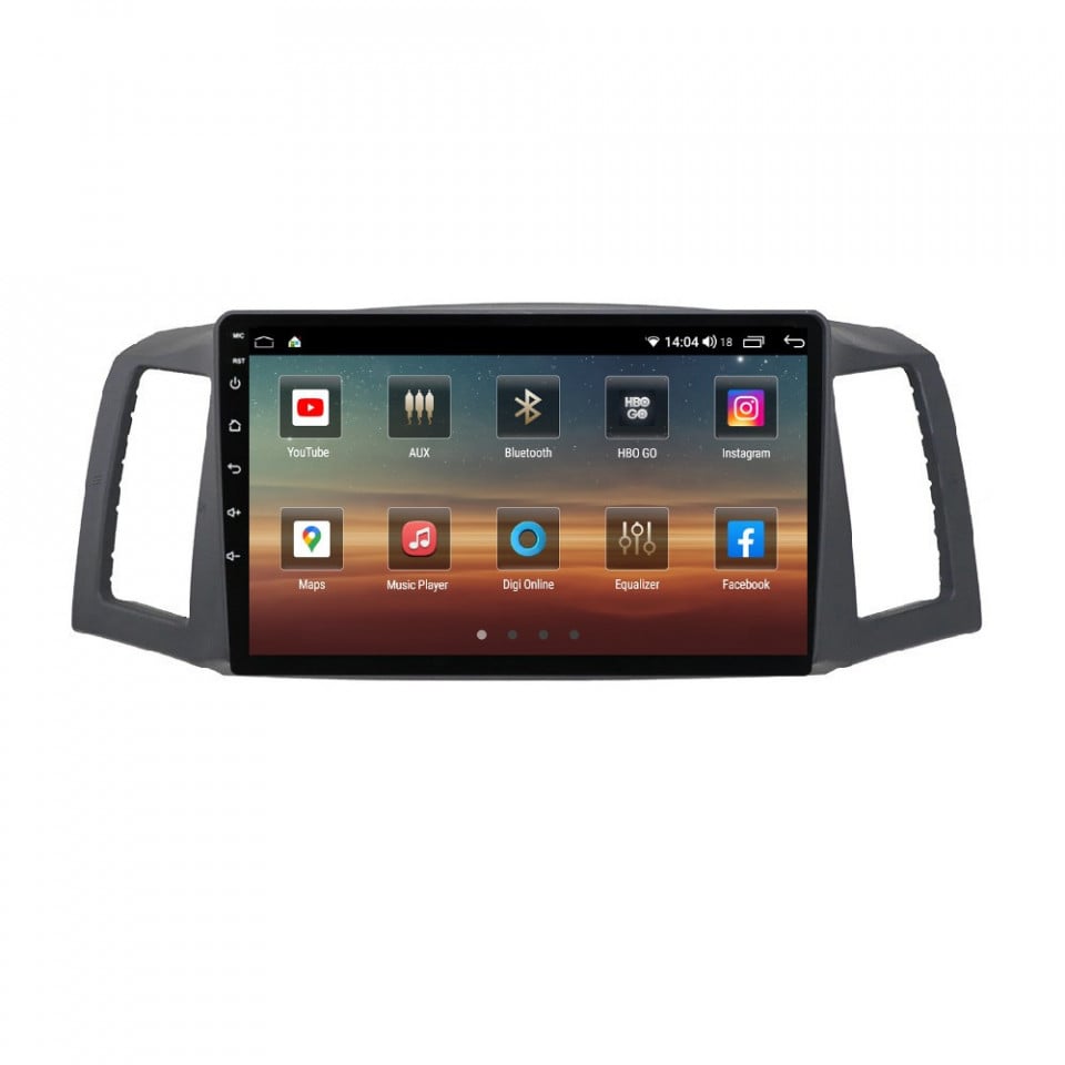 Navigatie dedicata cu Android Jeep Grand Cherokee III 2004 - 2007 fara navigatie originala, 8GB RAM, Radio GPS Dual Zone, Display HD QLED 10