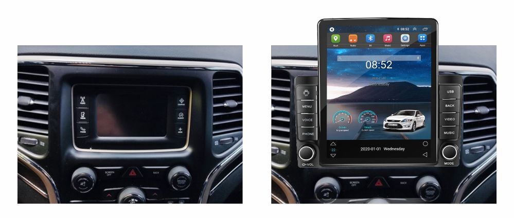 Navigatie dedicata cu Android Jeep Grand Cherokee IV 2014 - 2021, 1GB RAM, Radio GPS Dual Zone, Touchscreen IPS 9.7