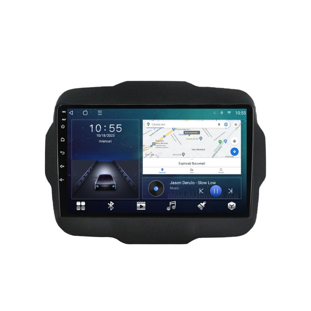 Navigatie dedicata cu Android Jeep Renegade dupa 2014, 2GB RAM, Radio GPS Dual Zone, Display HD QLED 9