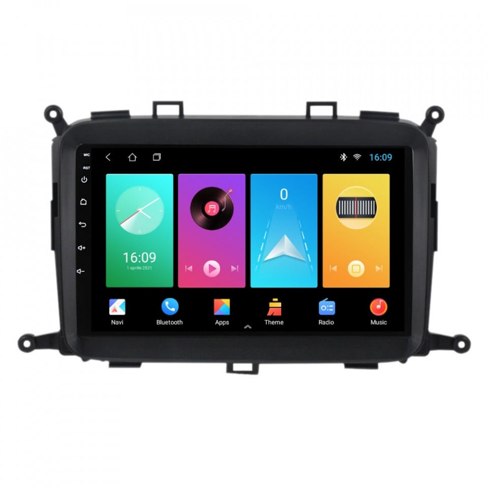 Navigatie dedicata cu Android Kia Carens IV 2013 - 2018, 1GB RAM, Radio GPS Dual Zone, Display HD IPS 9