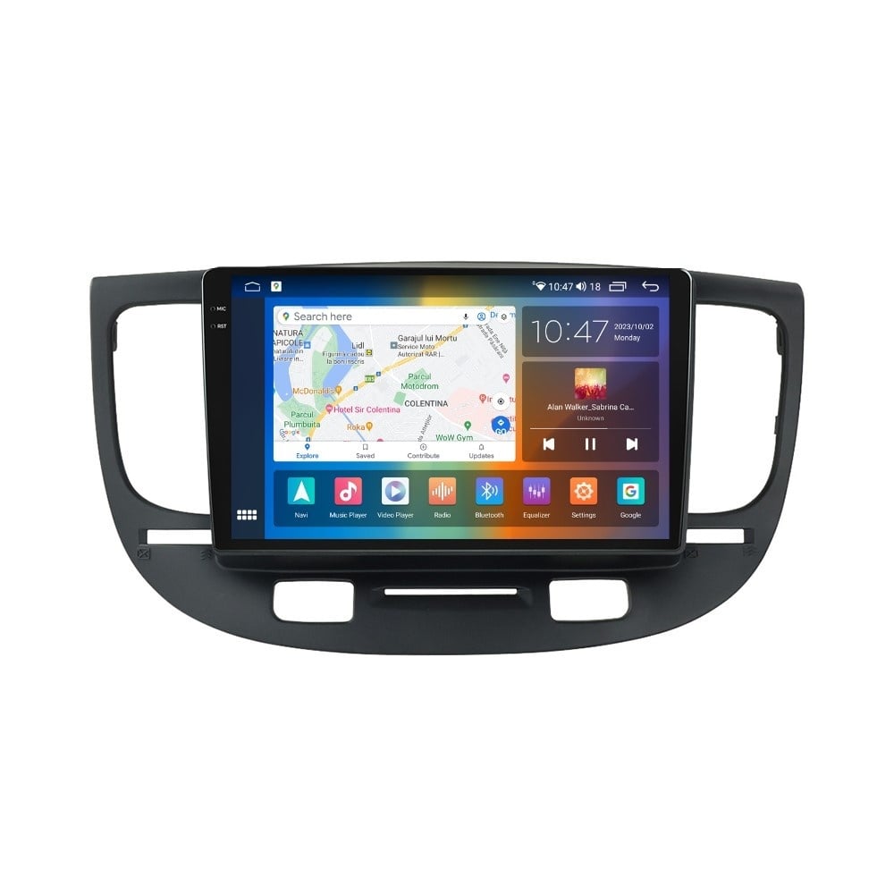 Navigatie dedicata cu Android Kia Rio II 2005 - 2011, 4GB RAM, Radio GPS Dual Zone, Display 2K QLED 9.5