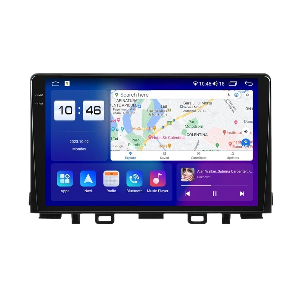 Navigatie dedicata cu Android Kia Rio IV 2017 - 2024, 4GB RAM, Radio GPS Dual Zone, Display 2K QLED 9.5