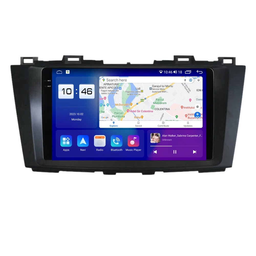 Navigatie dedicata cu Android Mazda 5 2010 - 2017, 8GB RAM, Radio GPS Dual Zone, Display 2K QLED 9.5